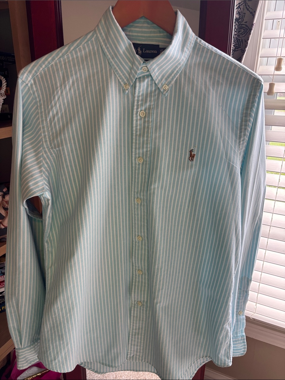 Ralph Lauren Light Blue & White Striped Button-Down Shirt. Classic Fit. M. - Picture 4 of 13